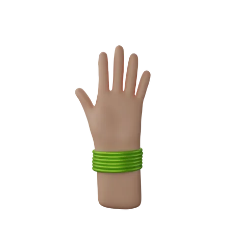 Free Mão com pulseiras mostrando o gesto Stop  3D Illustration