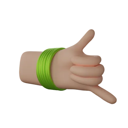 Free Mão com pulseiras mostrando gesto de me chamar  3D Illustration