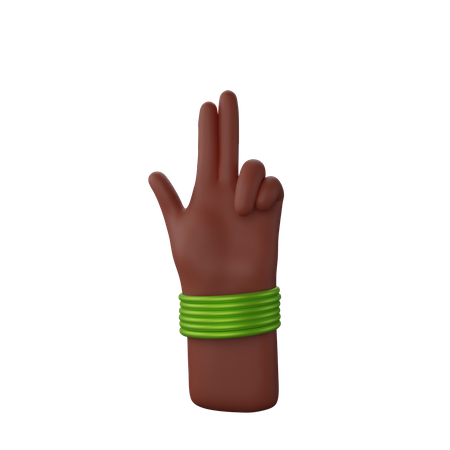 Free Mão com pulseiras mostrando sinal de arma de dedo  3D Illustration