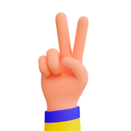 Free Símbolo de mão da paz  3D Icon
