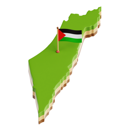 Free Mapa palestino  3D Icon