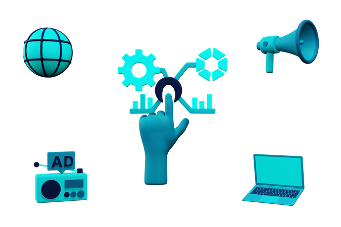 Free Marketing and advertising  3D Icon