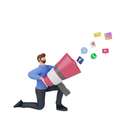 Free Marketing de mídia social  3D Icon