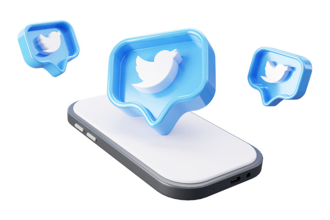 Free Márketing de Twitter  3D Icon