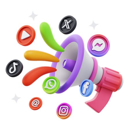 Free Marketing des médias sociaux  3D Icon