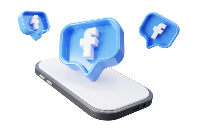 Free Marketing en redes sociales facebook  3D Icon