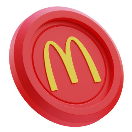 Free McDonald-Logo auf roter runder Münze  3D Icon