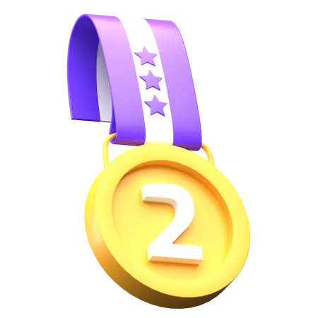 Free Médaille de la deuxième place  3D Illustration