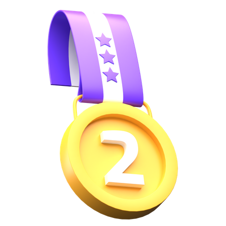 Free Medaille für den zweiten Platz  3D Icon