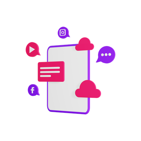 Free Médias sociaux sur tablette  3D Icon