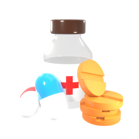 Free Medicine Jar  3D Icon