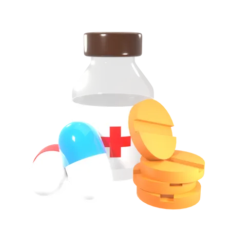 Free Medicine Jar  3D Illustration