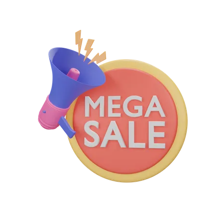 Free 3 D Illustration Of Mega Sale Discount Tag 3D Illustration