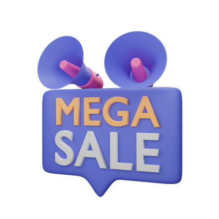 Free Mega Sale Announcement  3D Illustration