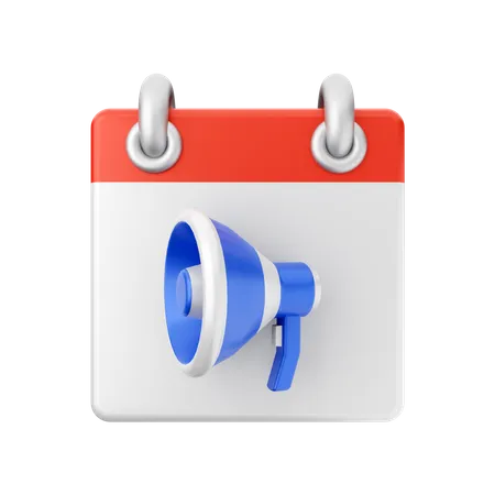 Free Megaphone Calendar  3D Icon