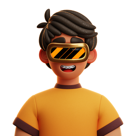 Free Menino com vr  3D Icon