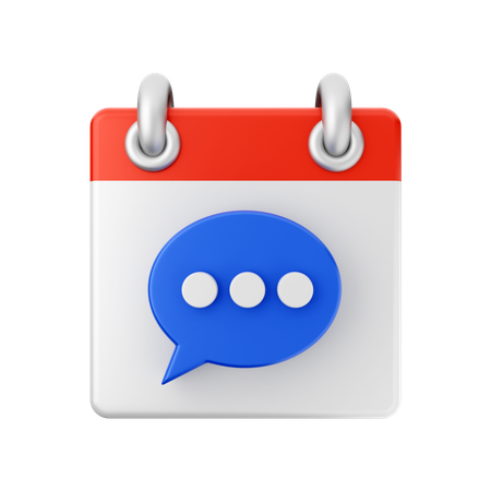 Free Message Calendar  3D Icon