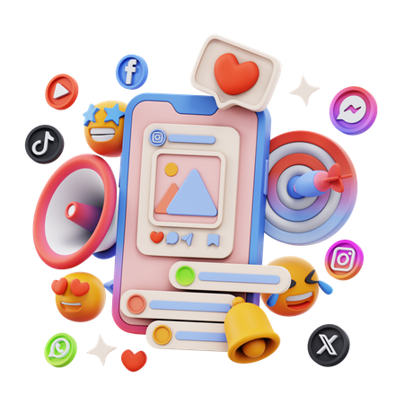 Free Message sur les réseaux sociaux  3D Icon