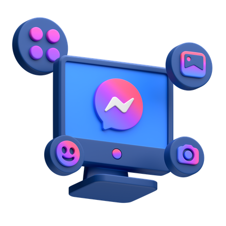 Free 데스크탑 모니터의 메신저  3D Icon