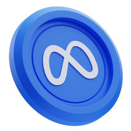 Free Meta-Logo auf blauer runder Münze  3D Icon