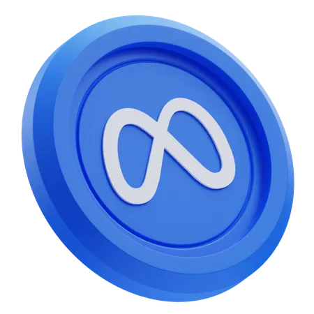 Free Meta-Logo auf blauer runder Münze  3D Icon