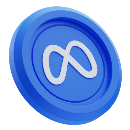Free Meta Logo on Blue Circular Coin  3D Icon