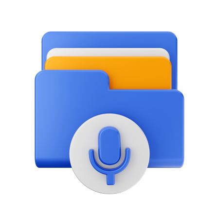 Free Microphone Folder  3D Icon