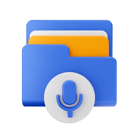 Free Microphone Folder  3D Icon