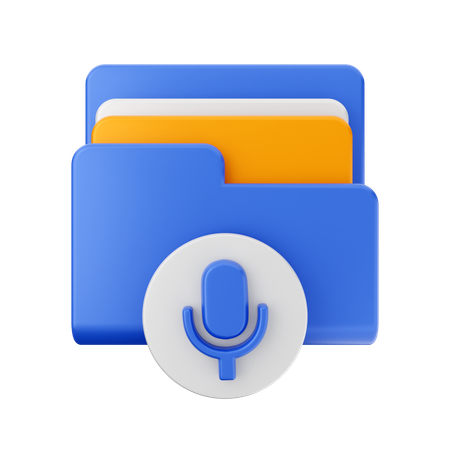 Free Microphone Folder  3D Icon