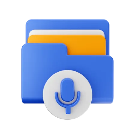 Free Microphone Folder  3D Icon