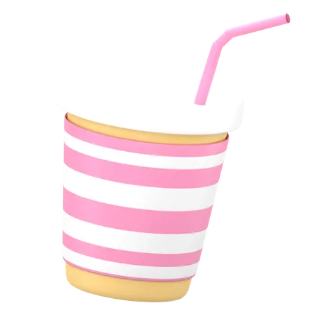 Free Milkshake à la fraise  3D Icon