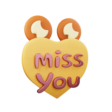 Free Miss You  3D Illustration