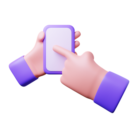 Free Mobile In Hand  3D Illustration