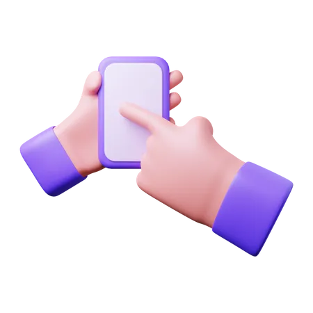 Free Mobile In Hand  3D Illustration