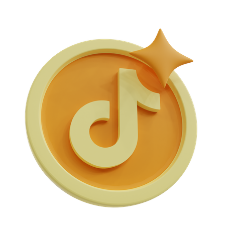 Free Moeda tiktok com estrela piscante  3D Icon