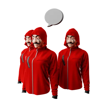 Free Money Heist People  3D Illustration