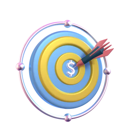 Free This Captivating 3 D Illustration Showcases A Dynamic Scene With A Prominent Dollar Symbol Integrated Into An Arrow Precisely Aimed At A Target 3D Icon