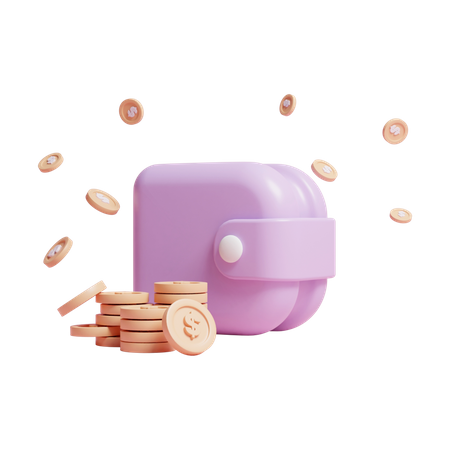 Free Money Wallet  3D Icon