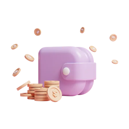 Free Money Wallet  3D Icon