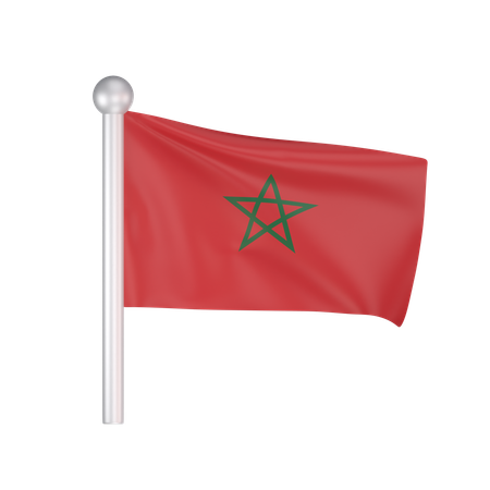 Free Morocco Flag  3D Icon