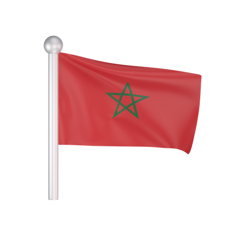 Free Morocco Flag  3D Icon