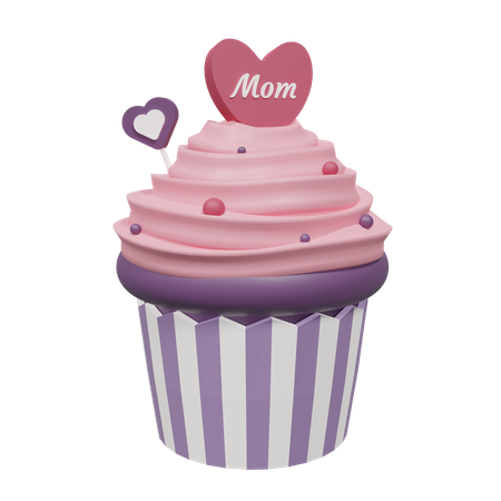 Free Mothers Day Cupcake  3D Icon