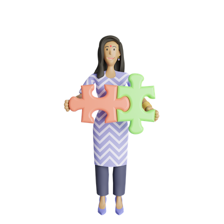 Free Mulher de negócios do sul da Índia resolvendo problema  3D Icon
