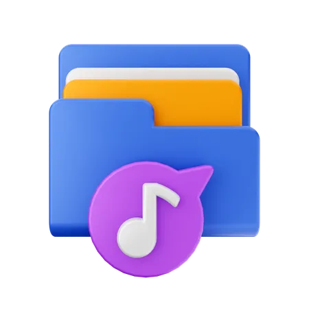 Free Music Folder  3D Icon