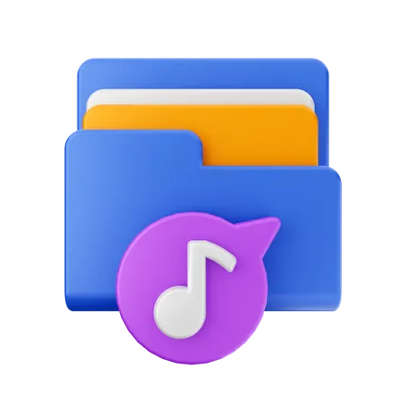 Free Music Folder  3D Icon