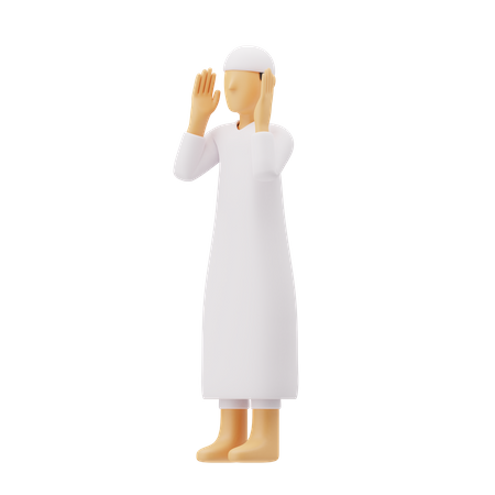 Free Muslim men praying  3D Illustration