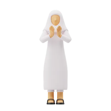 Free Muslim Women Pray Faceless Character 3 D Illustration 3D Illustration