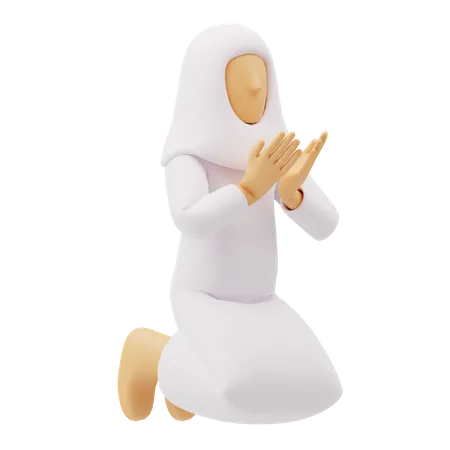 Free Muslimische Frauen sitzen und beten  3D Illustration