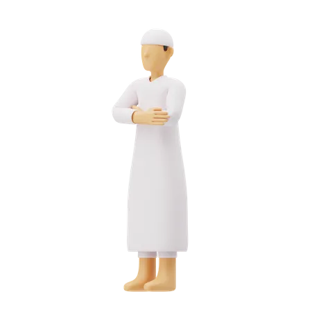 Free Muslimische Männer beten in Qiyam-Haltung  3D Illustration