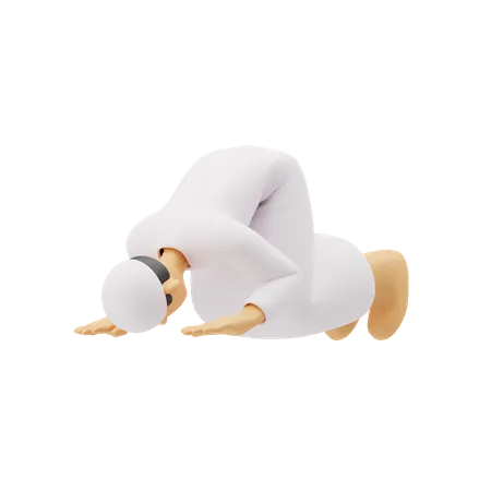 Free Muslimische Männer beten in Sujud-Haltung  3D Illustration